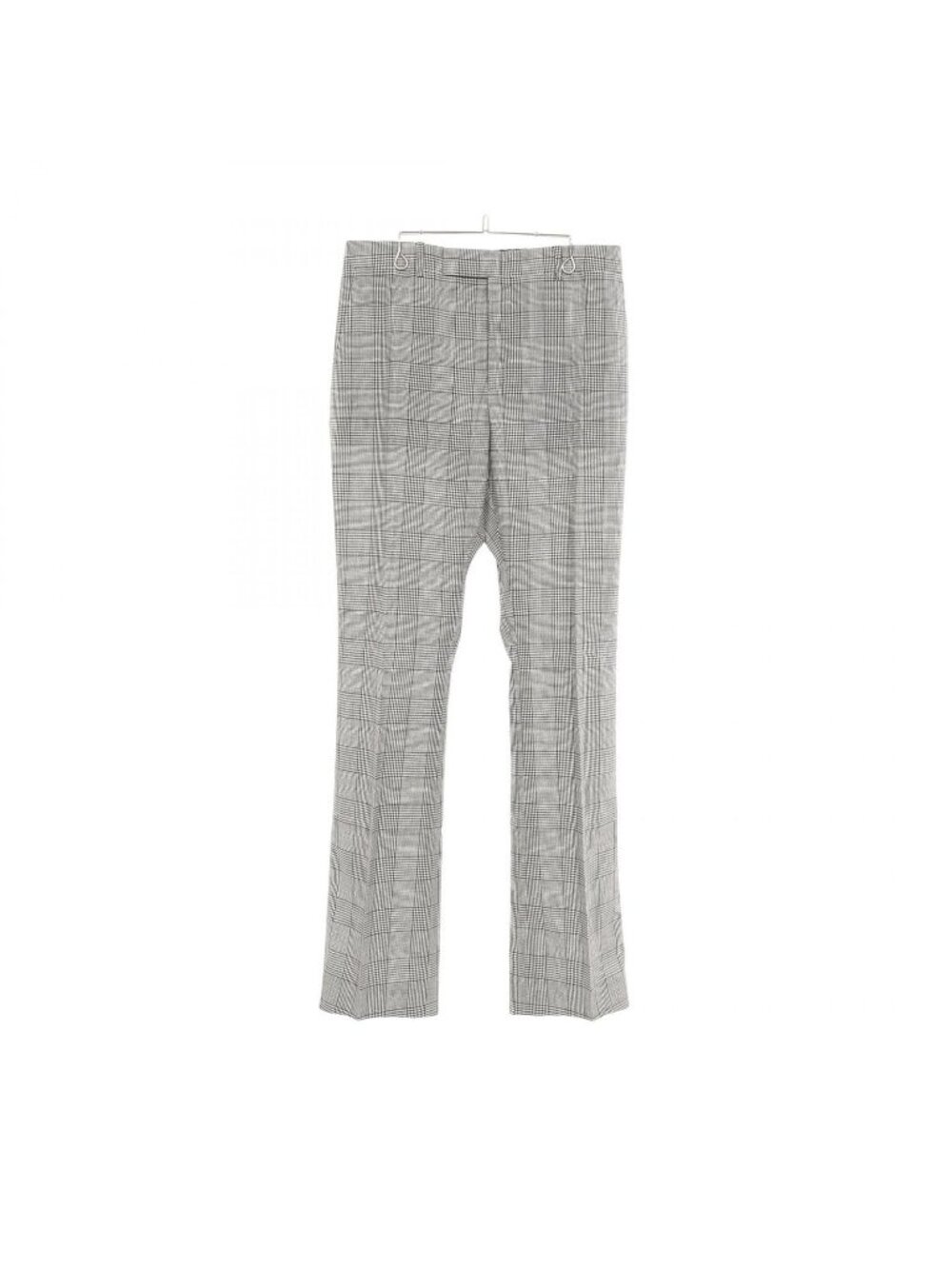 Celine Pants Glen Check Flare Gray Wool
